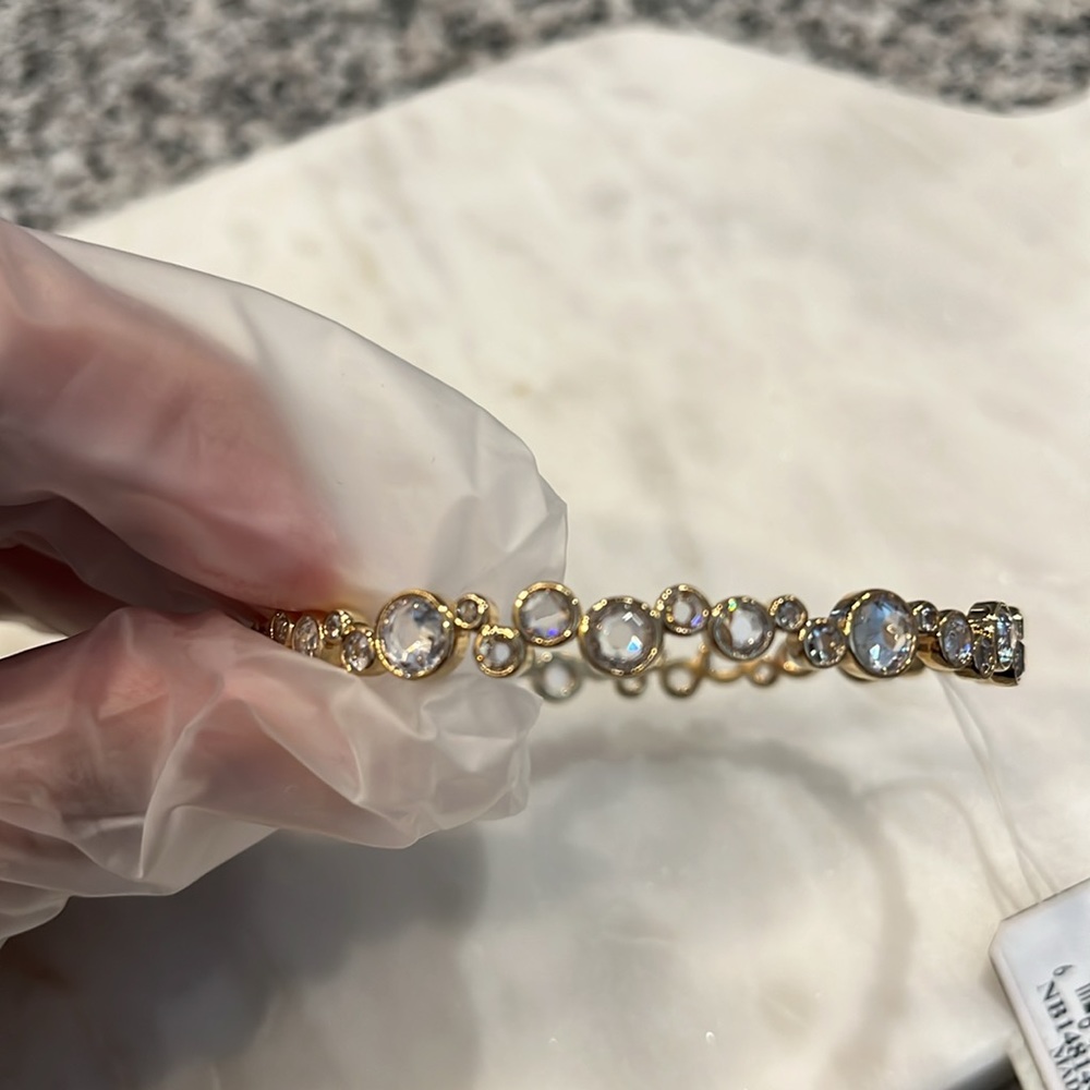 Exquisite Gold and Crystal Nadri Bangle